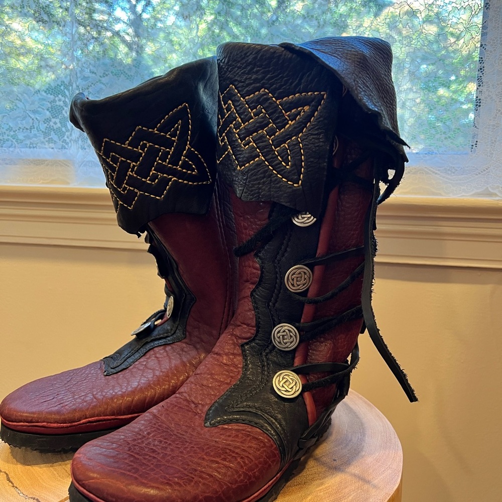 Unique, one-of-a-kind, Artisan Crafted Medieval Leather Boots